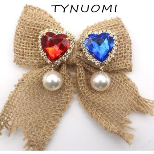 New 5Pcs 40*25MM Golden Heart Shaped Pearl Rhinestone Pendant DIY Hand Garments Hair Accessories Wedding Accessories