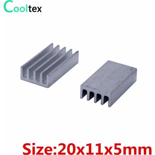 50pcs/lot) 20x11x5mm Aluminum heatsink radiator for chip Electronic cooler cooling