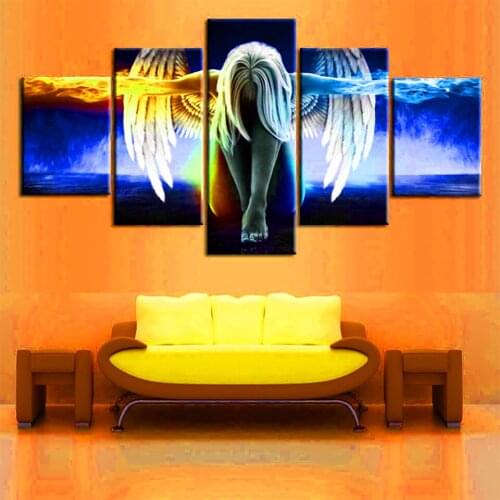 5D Diy diamond painting 5 Panel Angel blue wings Diamond Mosaic Square/Round Drill Rhinestone Embroidery cross stitch A1727