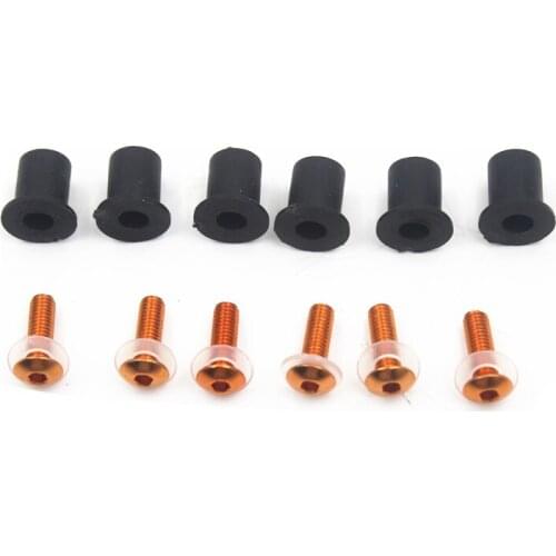 6pcs M5 Universal Motorcycle Fairing Bolts Windscreen Nut Bolt Washer Screw For Honda Yamaha Suzuki Kawasaki Chopper Touring