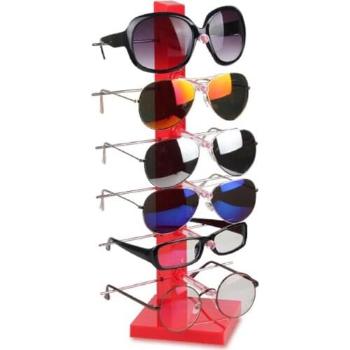 6 Layers 3D Glasses Display Frame Plastic and Metal Holder Display Stand for Glasses Sunglass Display Holder