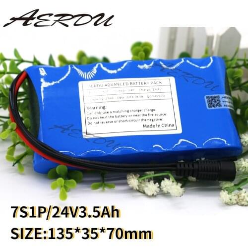 AERDU 24V3.5Ah 3500mAh 7S1P 25.9V 29.4V Lithium-Ion Battery Pack for Small Electric Unicycles Scooters Toys Bicycle Built-in BMS