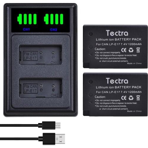 2X1200mAh LP-E17 LP E17 E17 Camera Batteries + LCD Dual USB Charger for Canon EOS M3 M5 M6 750D 760D T6i T6s 800D 8000D Kiss X8i