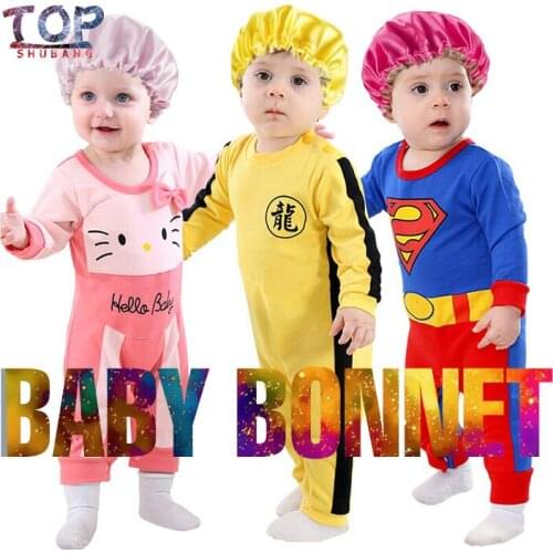 Customized Logo Baby Bonnet Satin Wraps Headband /Silk Sleep Protect Cap Bonnet For Virgin Hair Extension Wigs