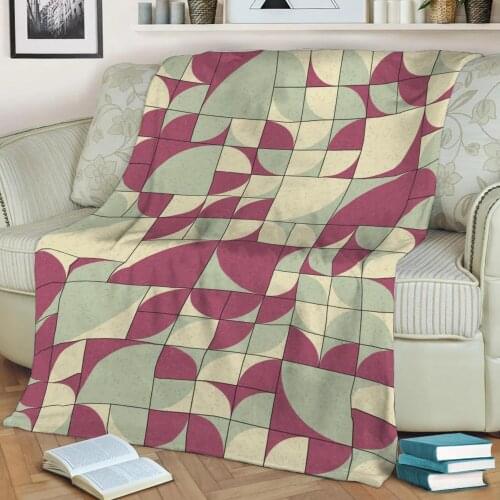 Abstract Geometric Pattern 3D Printed Velvet Plush Throw Fleece Blanket Bedspread Sherpa Blanket Home Decora