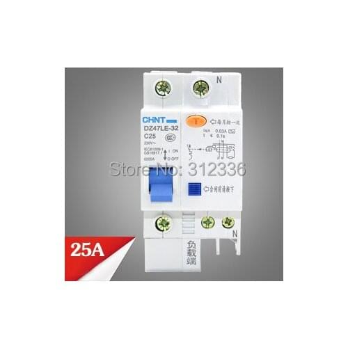 Free Shipping Two years Warranty NXBLE-32 DZ47LE-32 C25 1P+N 25A 1 pole ELCB RCD earth leakage circuit breaker residual current