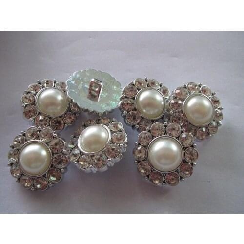 Free shipping plastic pearl button and Rhinestone Diy fashion cloth button can customed 50pcs rhinestone in jewelry Accessories
