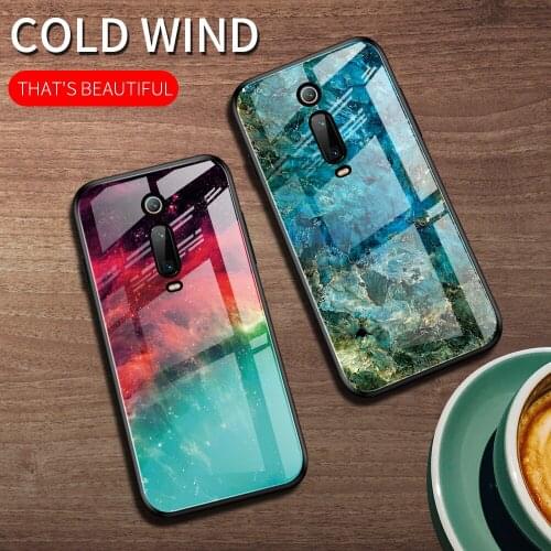 Mi 9T Tempered Glass Case for Xiaomi Mi 9T Pro Glossy Stained Gradient Colorful Cover for Redmi K20 Pro Fundas for K20 Capa