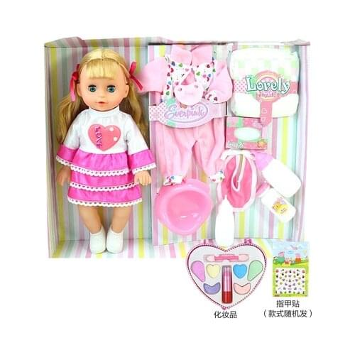 Child gift 32cm Blinking Feeding Drinking water pee and speak girl doll talking newborn doll model bebe reborn bonecas