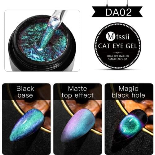 Mtssii 9D Chameleon Magnetic Gel Nail Polish Auroras Cat Eye UV Gel Polish 5ml Shining Laser Soak Off Nail Art Gel Lacquer
