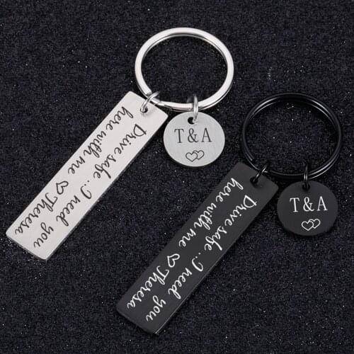 Customized Couples Keychain Boyfriend Girlfriend Keyring Husband Anniversary Valentine Day Gift WomenMen KeyChain CustomProduct