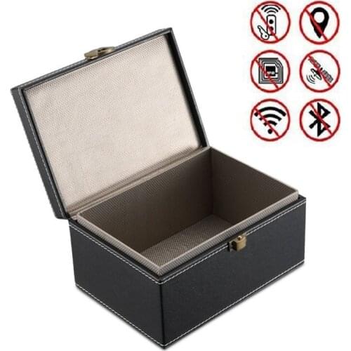 PU Leather Car Keyless Signal Blocker RFID Faraday Key Fob Protector Prevent Your Key Fob For Privacy Protection