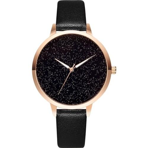 Exquisite Luxury Women Watches Starry Sky Dial Fashion Simple Ladies Watch Elegant Leather Strap Quartz Wrist Watch Clock Women