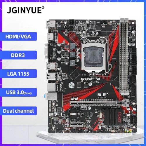 JINGYUE H61 motherboard LGA 1155 For Intel core i3 i5 i7 Xeon E3 V2 1155 processor DDR3 16G 1333/1600MHZ memory VGA+HDMI H61M-H