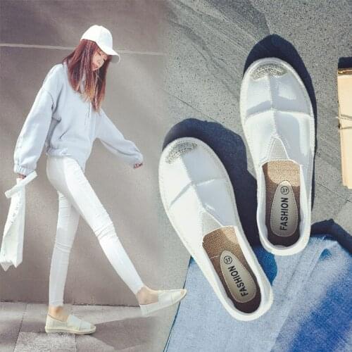 Fisherman Shoes Female Autumn Canvas Shoes One Pedal Lazy Shoes Korean Students Street Shooting Small White Shoes