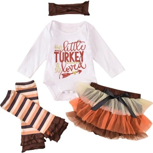 Toddler Baby Girls Thanksgiving Clothing Set Top Mesh Dress Round Collar Bow Skirt Headband Flared Princess Festival Costume