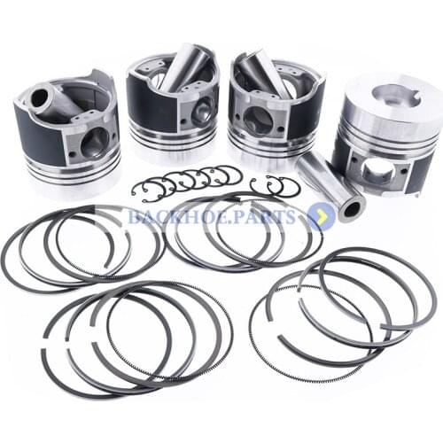 Piston & Ring Kit Set ( 4 Cyl. ) STD For Kubota V4000 Engine 15451-21110