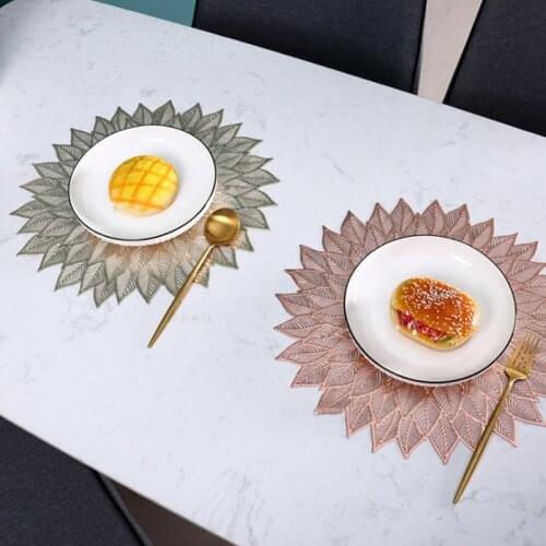 PVC Round Placemats Non-slip Kitchen Table Mats Insulation Pads Cup Coaster Western Steak Plate Pad Hotel Restaurant Home Decor