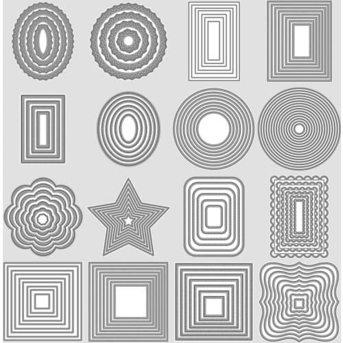 Square Star Heart Rectangle Circle DIY Craft Metal Cutting Die Scrapbook Embossed Paper Card Album Craft Template Stencil Dies