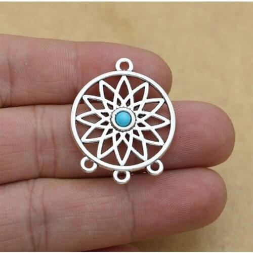 4pcs Antique Silver Plated Dreamcatcher 1-3 Connectors for Jewelry Making Findings Accessories DIY Handmade Craft 33x26mm