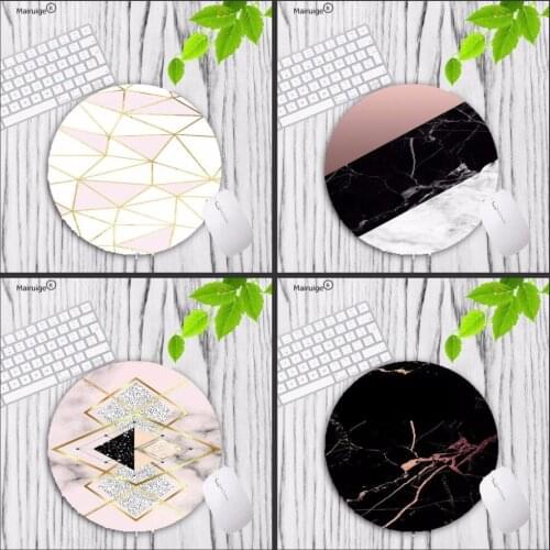 Mairuige Design Black And White Modern Unique Desktop Pad Mousepads Computer Animation Round Gaming Speed Mouse Mat Mice Pad