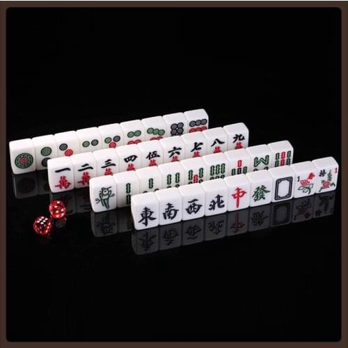 Travel Small Mahjong Game Portable Luxury Pieces Ivory Blue Pink Cute Classic Traditional Table Games Juego De Mesa Decoration