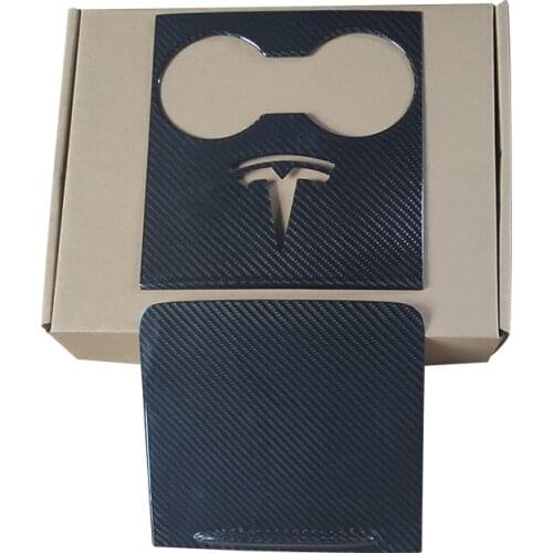 Center Console Cover Central Control Panel Real Dry Carbon Fibrer Car Stickers for Tesla Model 3 Y 2020-2021