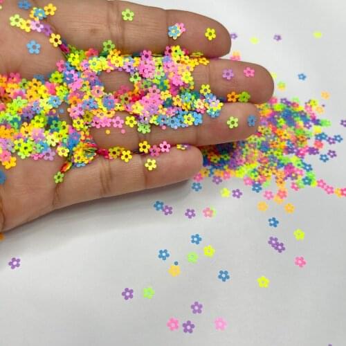 5 Color Mix 50g Neon Iridescent Glitter-shape Neon Glitter,Chunky Glitter Heart/ Flower/Stars/Puzzles Spangles Glitter Nail Art