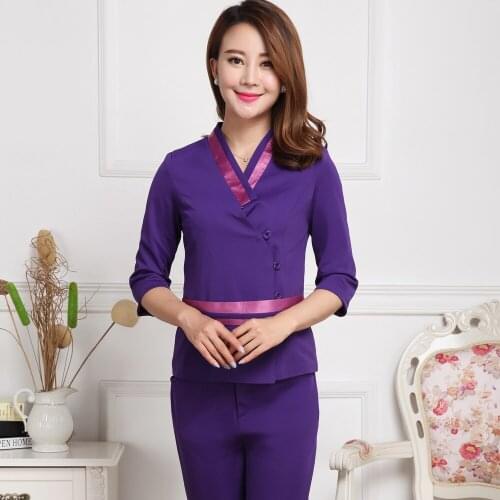 NEW!Spa work suit Beautician clothing Autumn and Winter Clothing Lavipeditum Technician Uniform