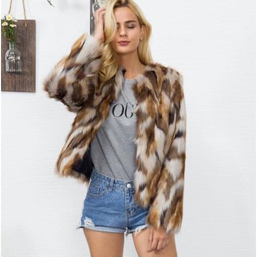 Autumn faux mink leather jacket womens winter Splicing color mixing fur leather coat women slim jackets jaqueta de couro