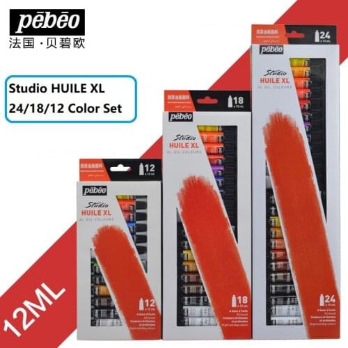 Pebeo Professional Tube Oil Paints For Artists Canvas Pigment Art Supplies Drawing 12ML 24/18/12 Color