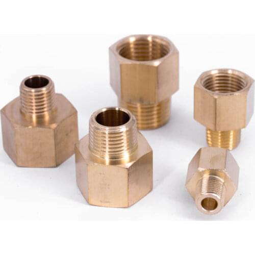 1/8" 1/4" 3/8" 1/2" NPT Female To Male Hex Reducer Reducing Bushing Brass Pipe Fitting Connector Water Gas Fuel