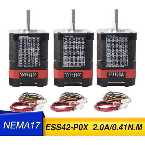 3pcs Nema17 Stepper servo motor with driver 0.41Nm 2.0A ESS42-P0X-40MM Servo-stepper motor & drive Hybrid stepper servo motor