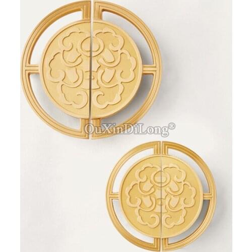 Top Luxury 3Pairs Solid Brass Round Cabinet Door Handles Cupboard Wardrobe Drawer Kitchen Shoe TV Cabinet Pulls Handles & Knobs
