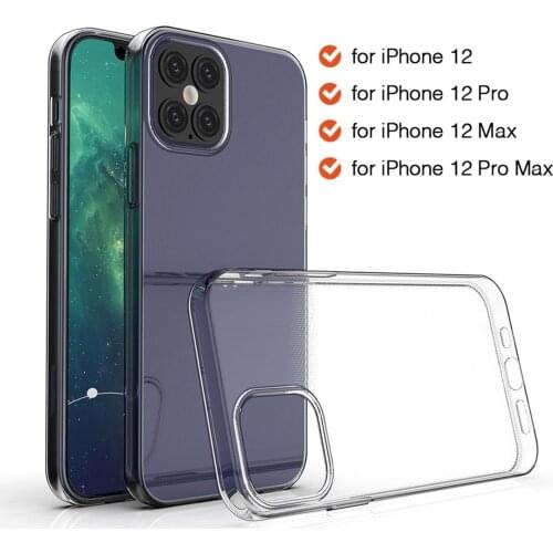 Ultra Thin Clear Phone Case For iPhone iPhone 12/12 Pro Max/Pro/ Mini Silicone Soft Back Cover TPU Transparent Protective Cover