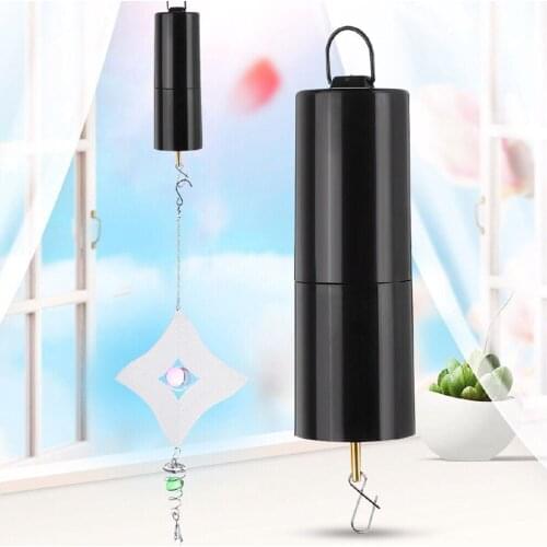 Hanging Display Metal Rotating Black Wind Spinner Motor Home Miniature Battery Powered Driven Wind Chime Motor Ornament