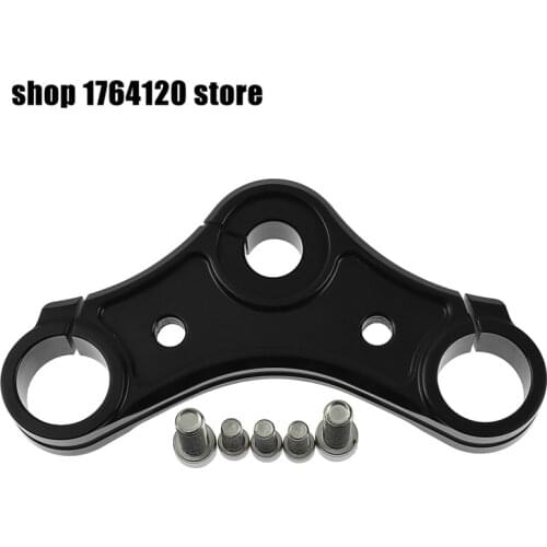 Billet Aluminum Black Top Triple Clamp with Riser Holes Motorbike For Harley Sportster XL 883 2004-2016