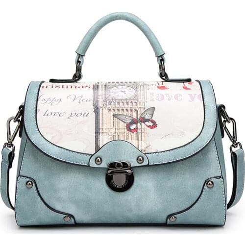 Womens Brand Design Handbags Female Luxury Butterfly Printed Shoulder Bag Rivet Letter Crossbody Bags For Ladies Free Shipping