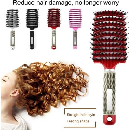 Women Hair Scalp Massage Comb Bristle Nylon Hairbrush Wet Curly Detangle for relaxation Hairdressing massager Styling Tools