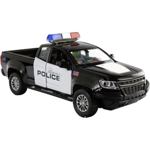 1:32 Die-cast Mini Pull Back Police Car Early Learning Toy Model Pickup Vehicle G2AE