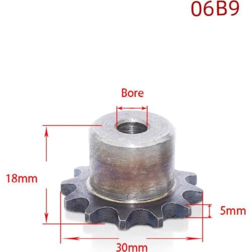 1Pcs 06B Chain Drive Sprocket 9-24 Tooth Carbon Steel Chain Gear Pitch 9.525mm Industrial Sprocket Wheel