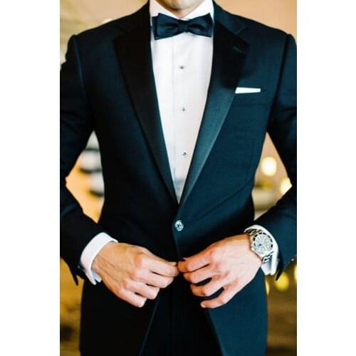 2019 One Button Side Slit Classic Fit Notch Lapel Groom Tuxedos Groomsman Suit Wedding Party Suit (Jacket+Pants+Tie) Male Suit