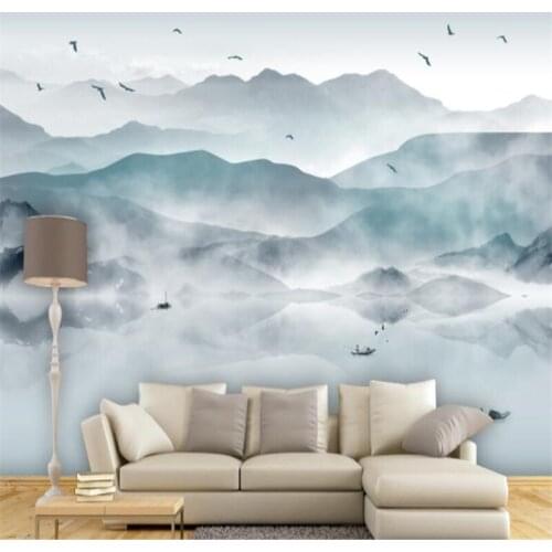 Beibehang Custom 3D Wallpaper Three-dimensional New Chinese Abstract Artistic Ink Landscape Painting Background Wallpaper Mural