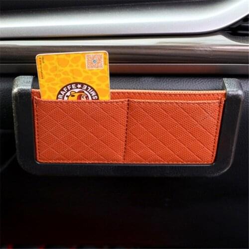 Car Storage Box Multifunction Car Pouch Bags Collecting Bag For Cards Mobile Phone Sticky Bag Interior Accessories