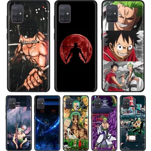 Anime One Piece Zoro Case for Samsung Galaxy A51 A71 A21s A11 A31 A41 A50 A70 A10 A20 A30 A40 Black Soft Cases Cover