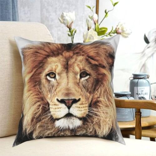 Lion Portrait Wild Animal African Pillowcase Soft Polyester Cushion Cover Decorations Throw Pillow Case Cover Home 40X40cm