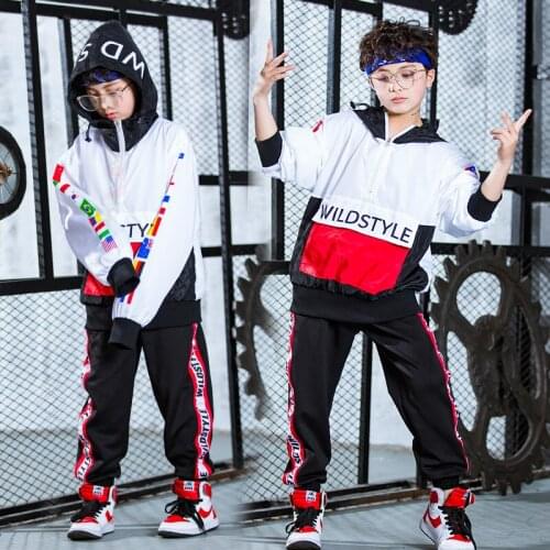 Kid Hip Hop Hoodies Clothing Casual Sweatshirt Loose Jogger Pants for Girls Boys Dance Costume Ballroom Dancing Clothes Wear