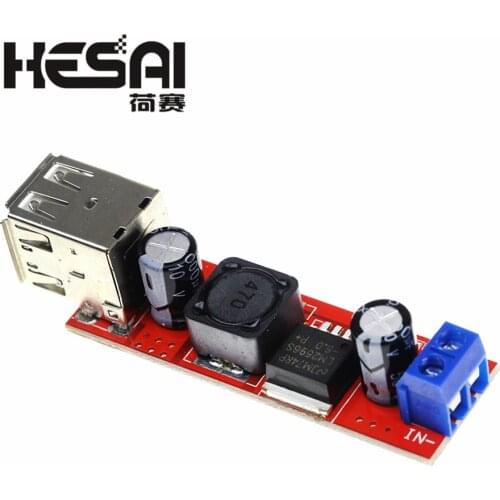 Dual USB Output 9V / 12V / 24V / 36V Car Charger Switch LM2596S 5V DC-DC Power Supply Module 3A Buck Regulator