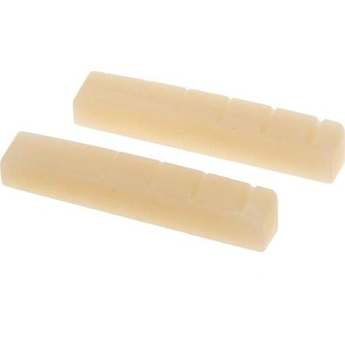 Musiclily Pro 42.95mm Slotted Electric and Acoustic Guitar Unbleached Bone Nut for 6-String Ibanez and PRS (Set of 2)