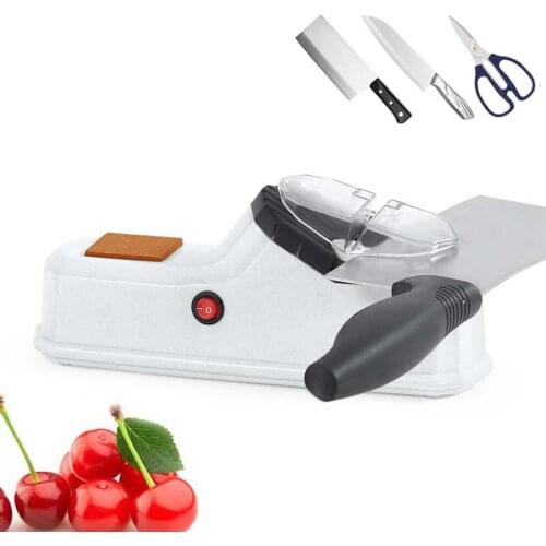 Electric Knife Sharpener USB Automatic Knife Sharpening Tool with External Sharpening Stone Scissors Kitchen Knives Sharpener